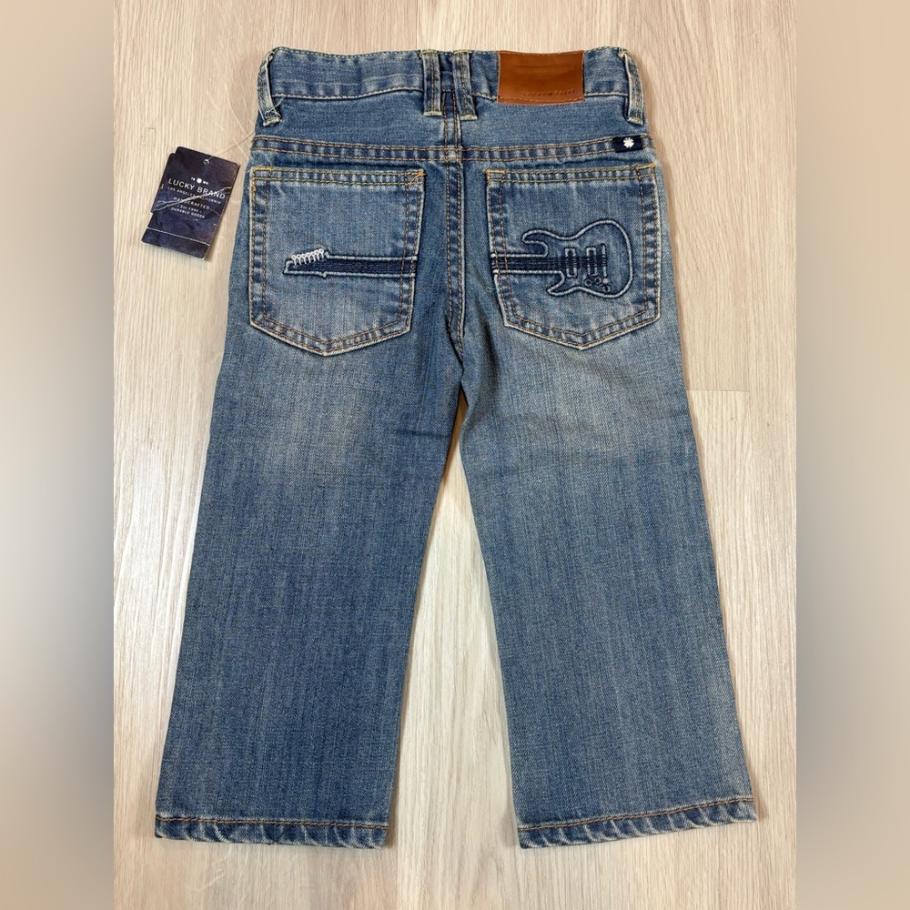 NWT Lucky Brand Blue Jeans with Guitar Detail 2T